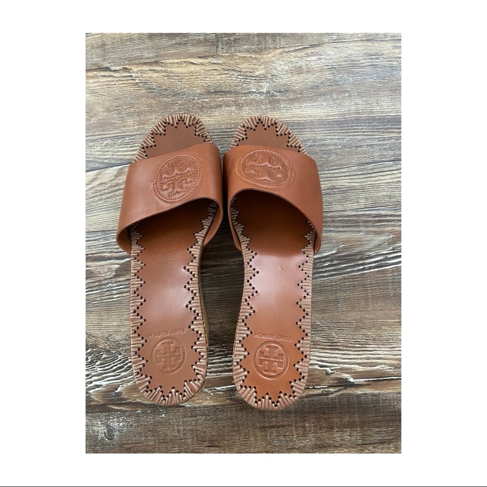 Tory Burch Ines leather logo wedge sandal